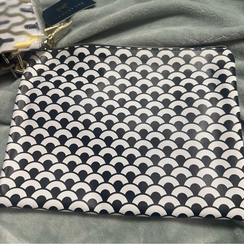 Dabney Lee Black Cosmetic Pouch with Gold Star Accents